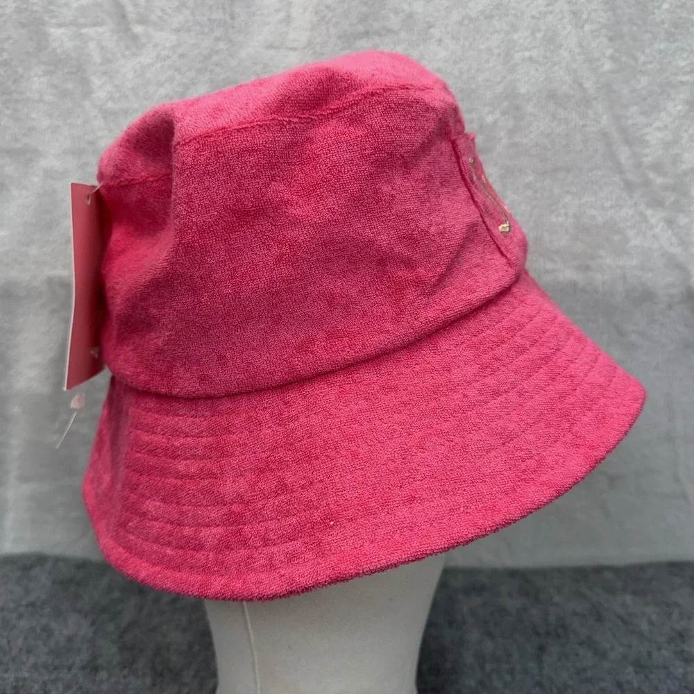 NWT‎ Juicy Couture Hat Bucket Womens Pink Terry Embroidered Logo Lined Beach Y2K